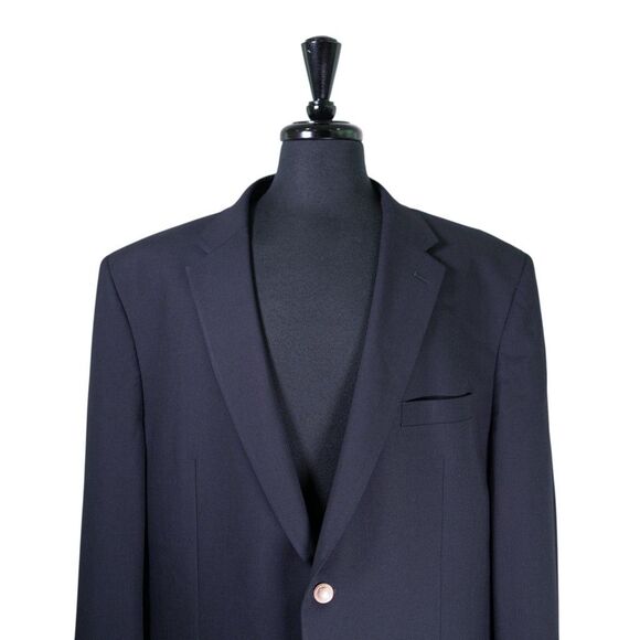 Jos. A. Bank Mens Blazer 48L Navy Blue Wool Sport Coat Traditional Fit Jacket - Picture 6 of 10